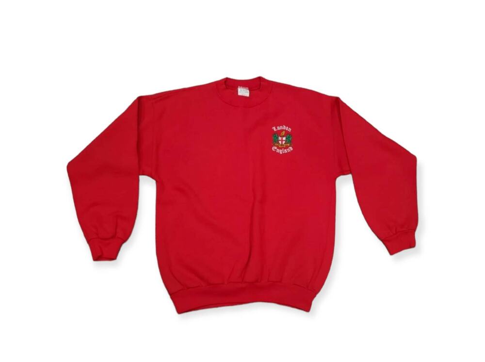 Red London England Sweater Made in UK | Size Medium
